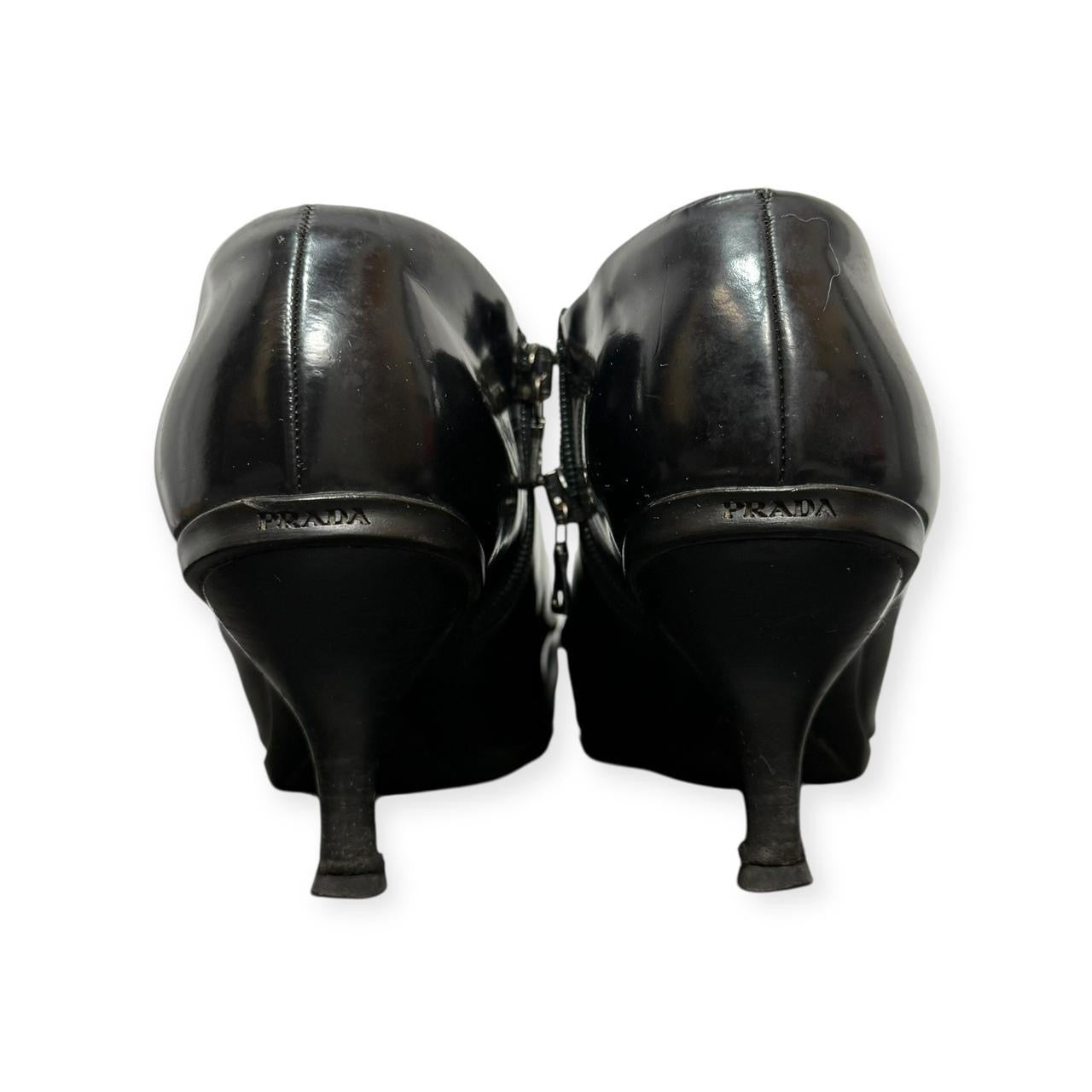 vintage prada pointed square toe booties