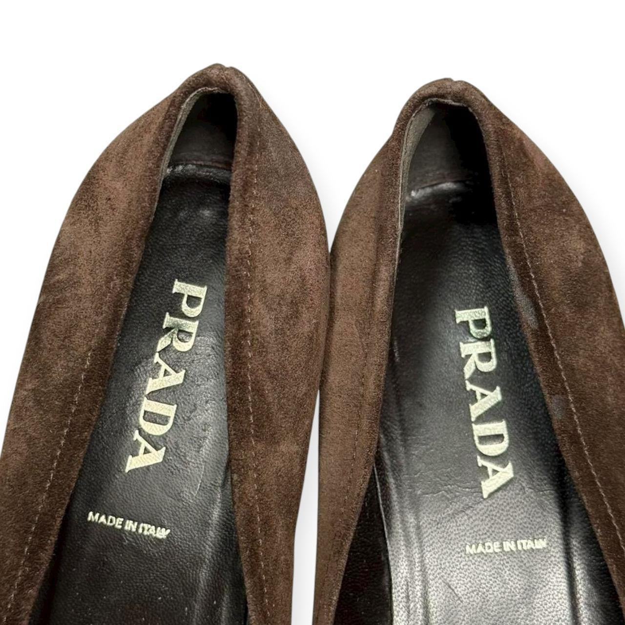vintage prada suede penny loafers