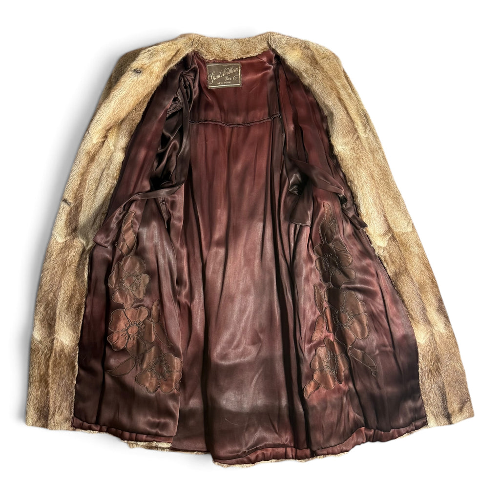 vintage great northern fur co new york muskrat paw coat