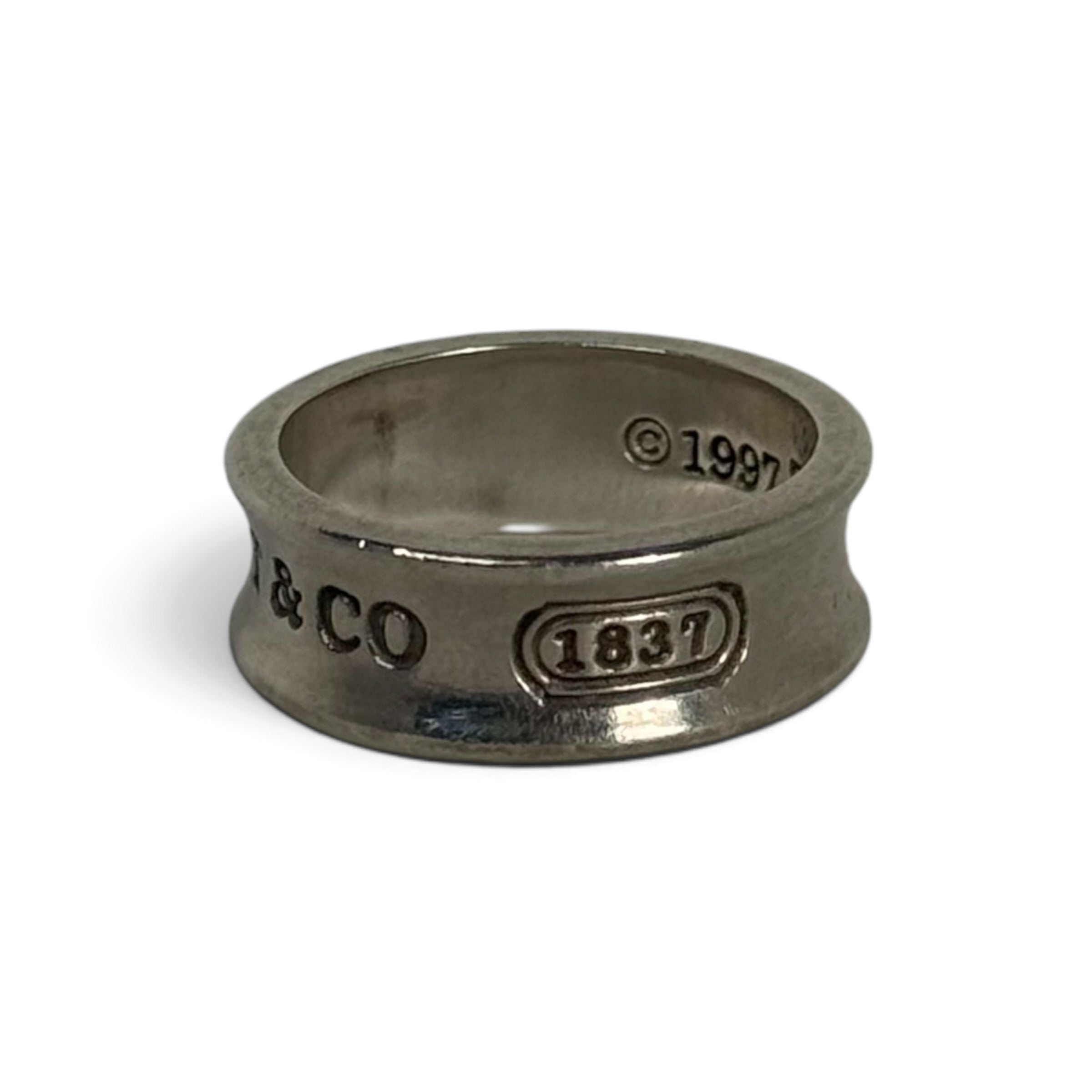 tiffany & co 1837 collection concave .925 sterling silver ring