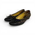 vintage fendi zucca monogram cap toe ballet flats