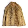 vintage red fox fur chevron short coat