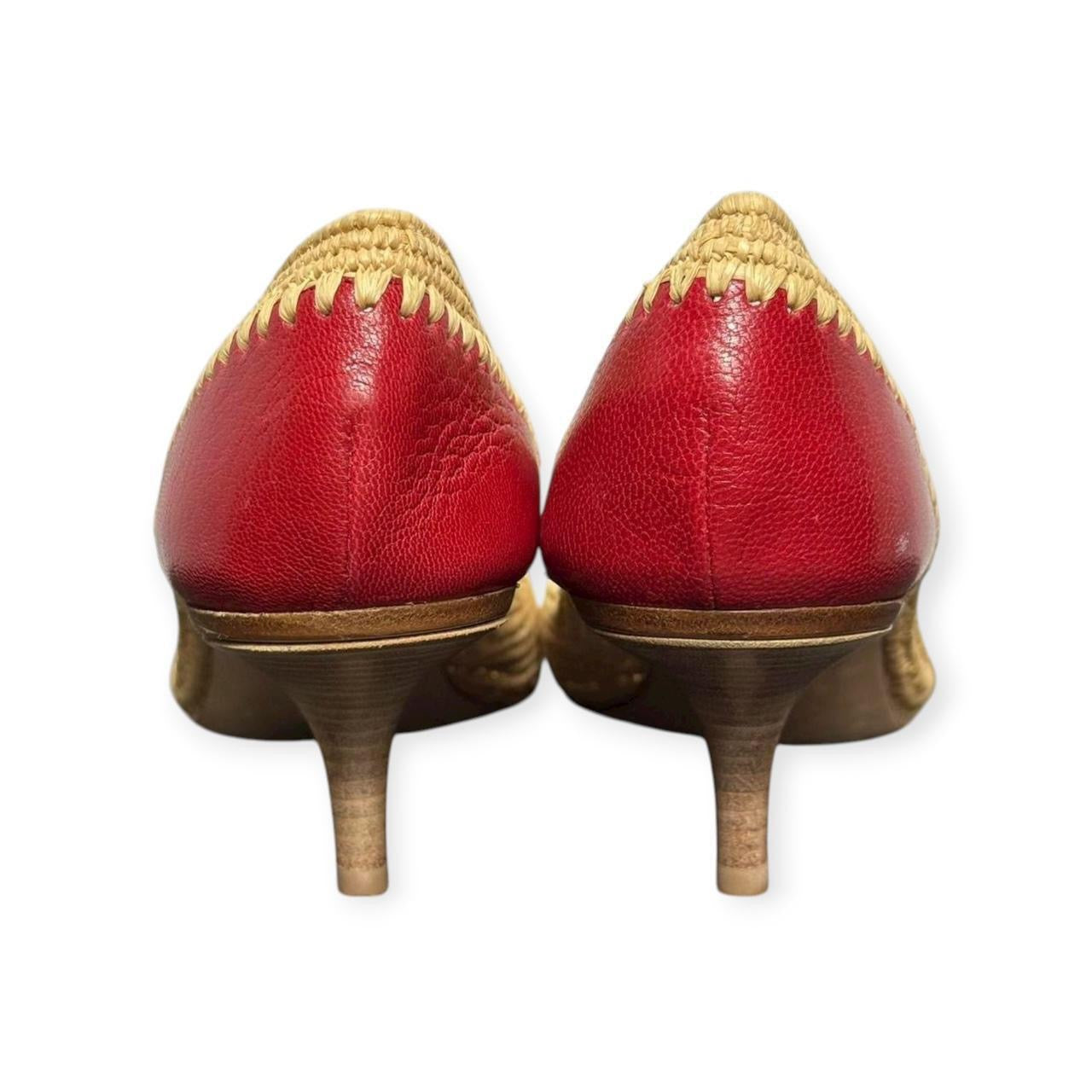 bottega veneta raffia pumps