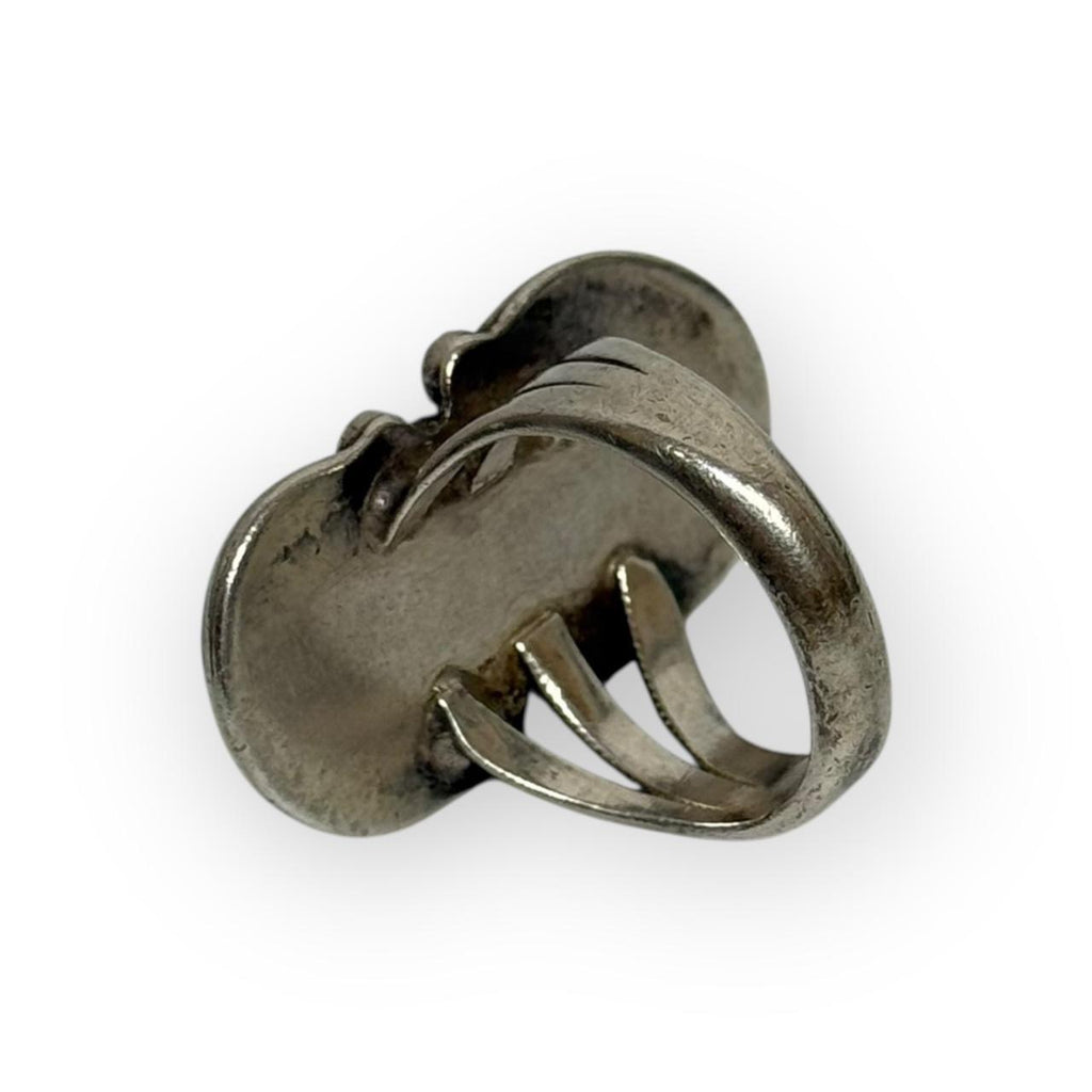 vintage navajo sterling silver & royston turquoise two stone ring