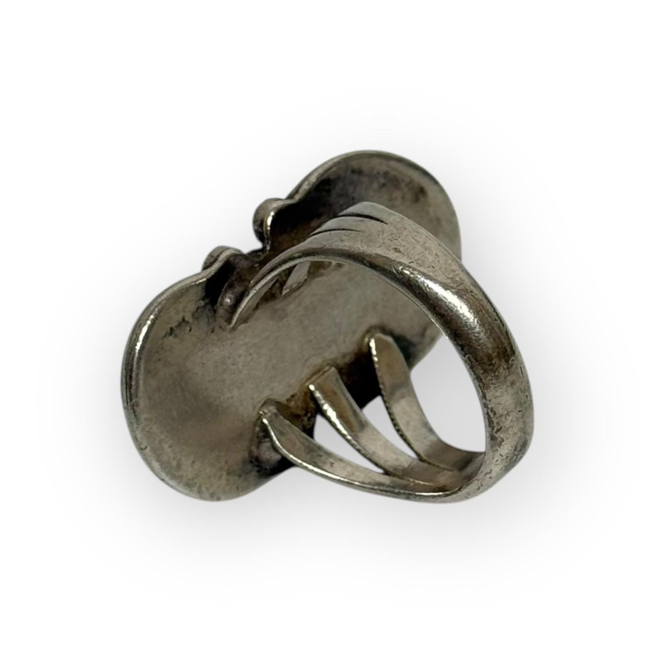 vintage navajo sterling silver & royston turquoise two stone ring