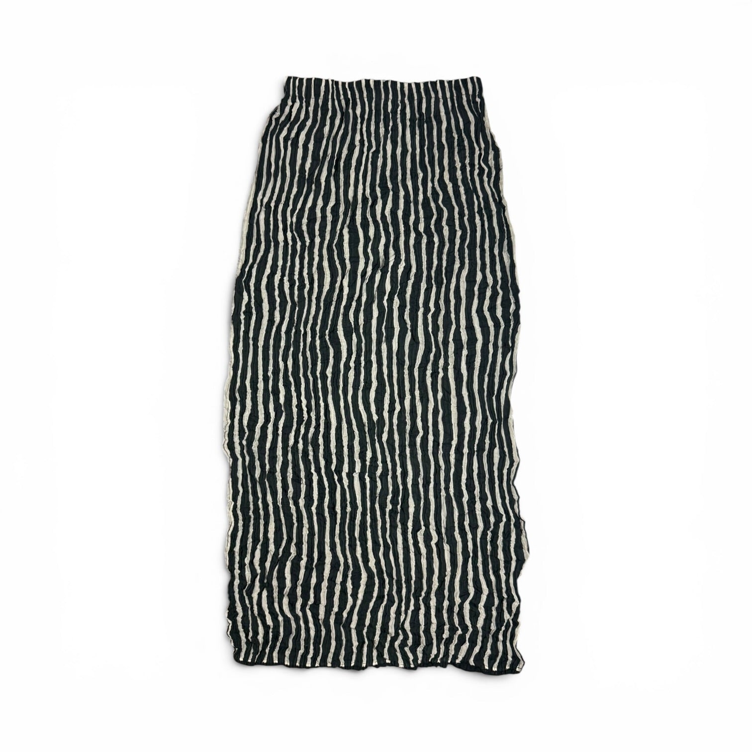 archival 1996 issey miyake mainline striped ripple pleated top + maxi skirt set