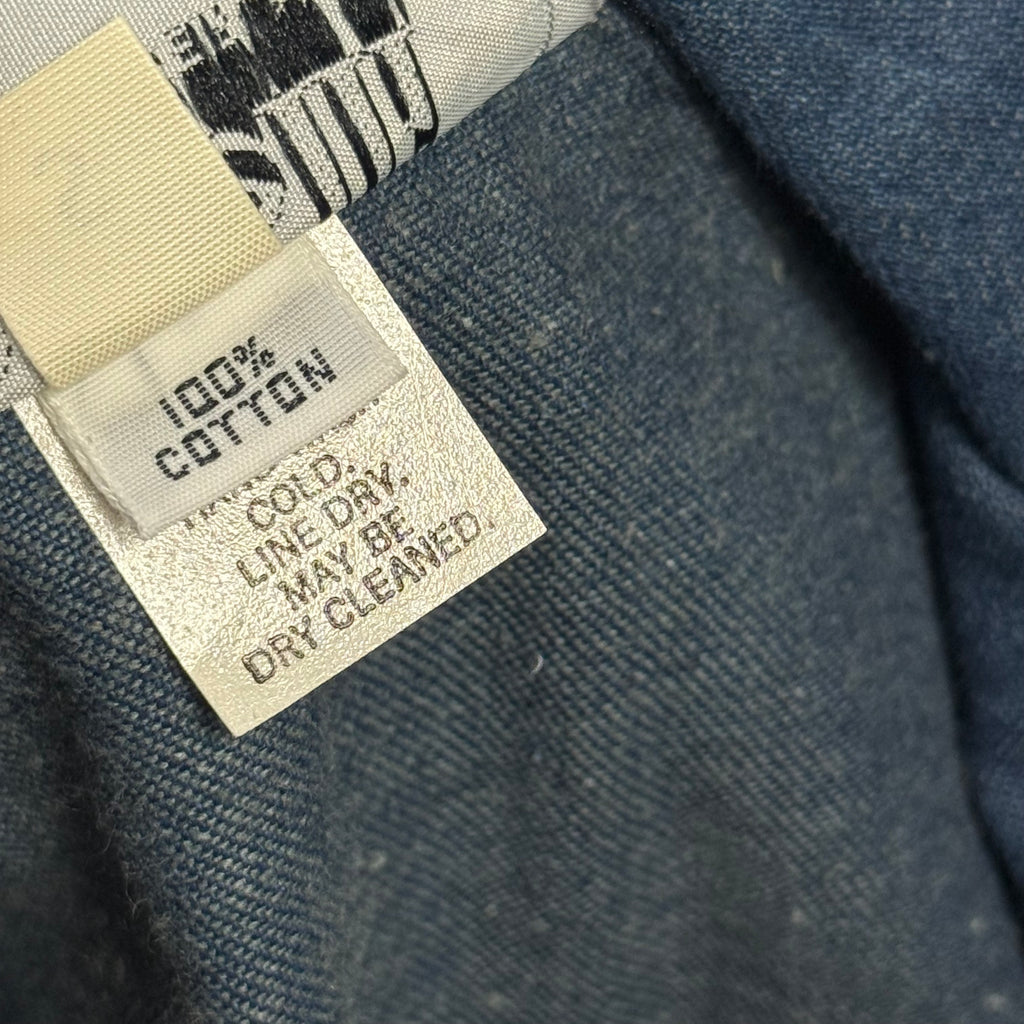 vintage 1980s castelli beverly hills french military style button up denim overshirt