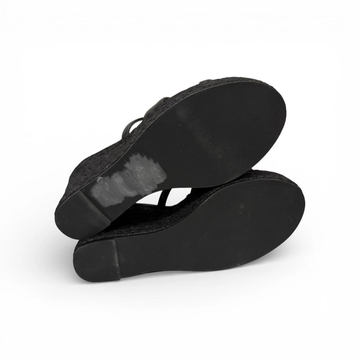 saint laurent black leather tribute espadrilles