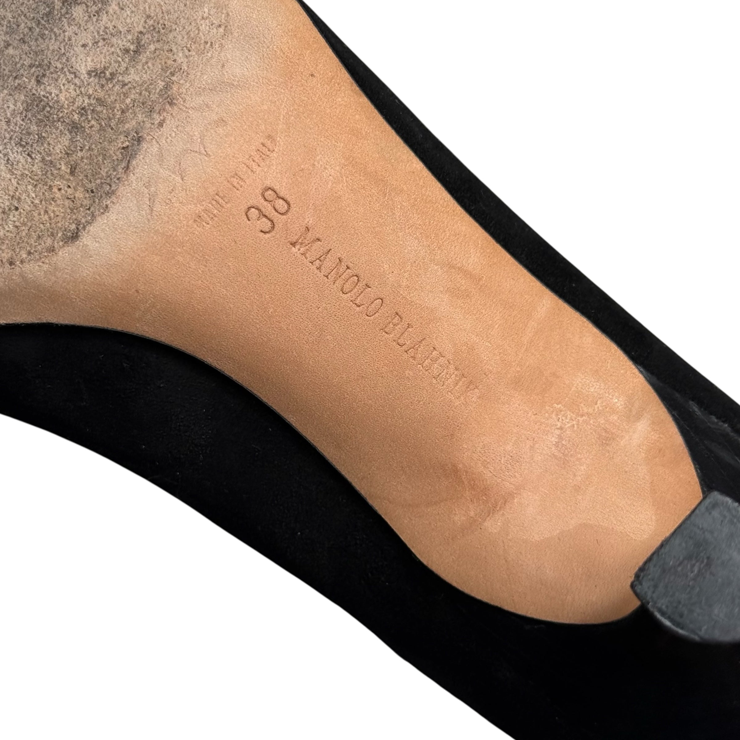 manolo blahnik black suede cut-out heels