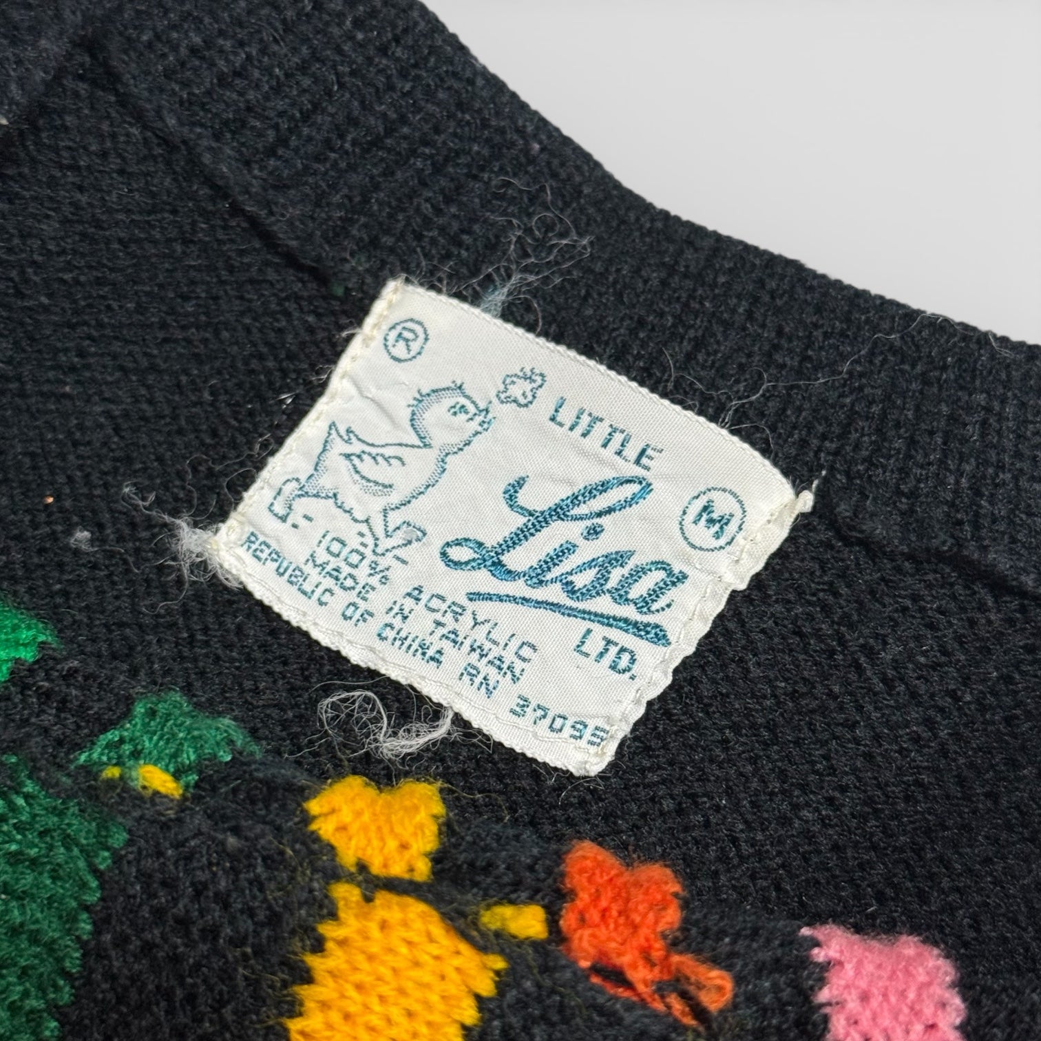 vintage rainbow stripe side tie knit top