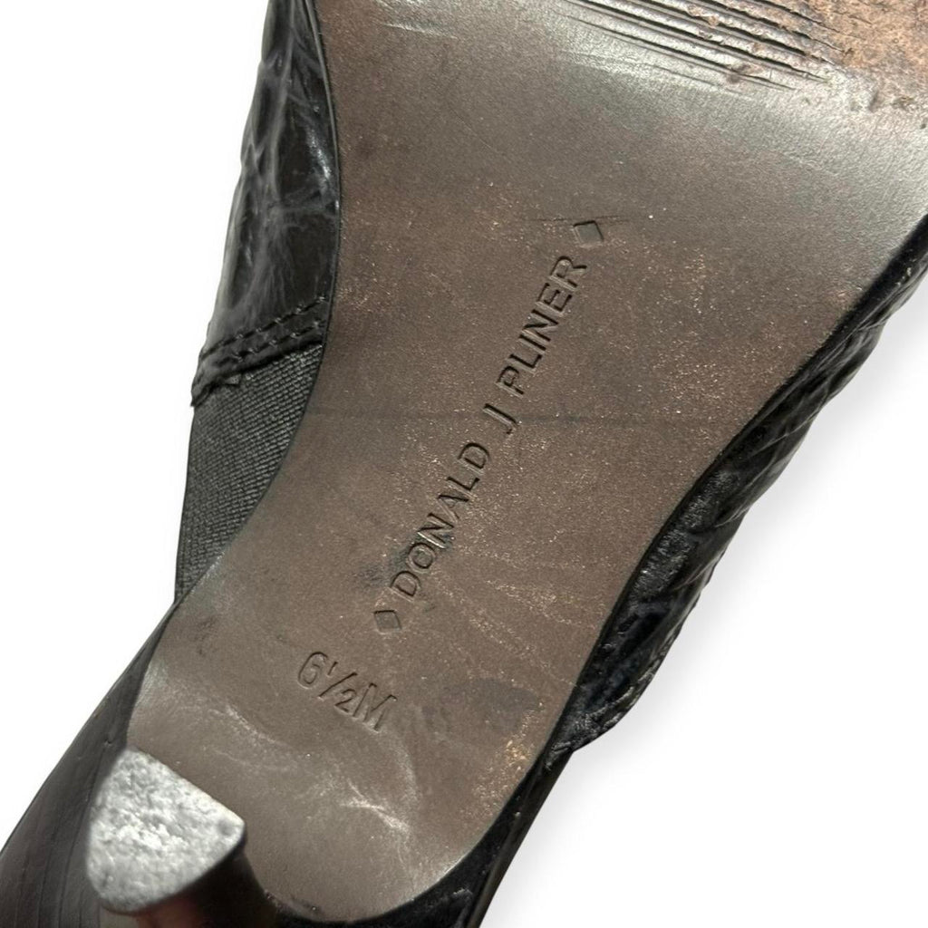 donald j. pliner croc embossed mules