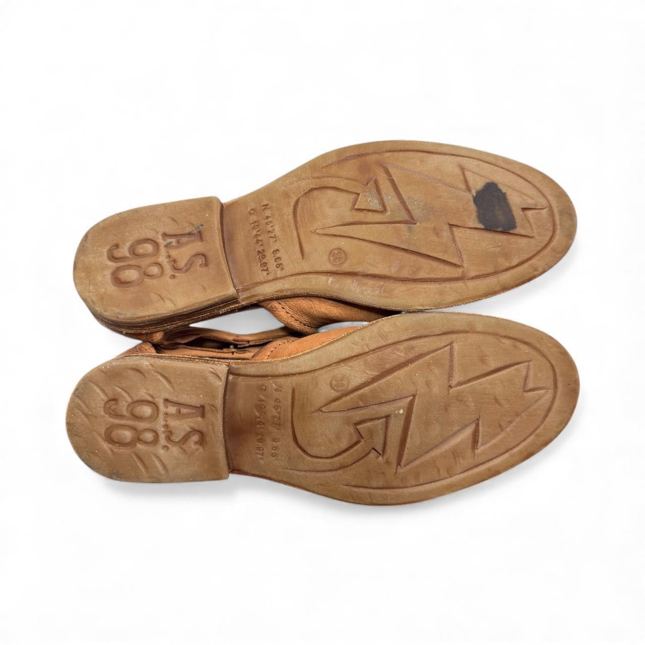 a.s.98 dusty meadow cognac leather booties