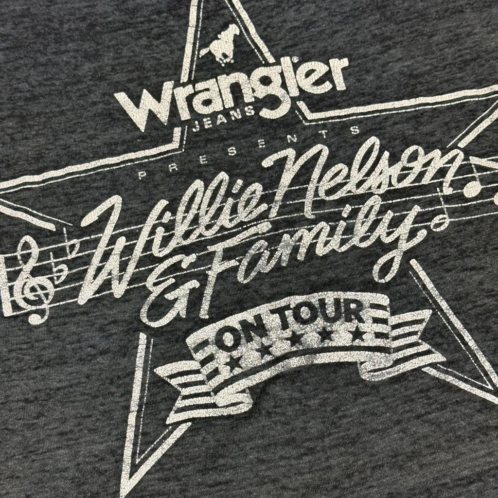 vintage 80s willie nelson & family on the road again tee
