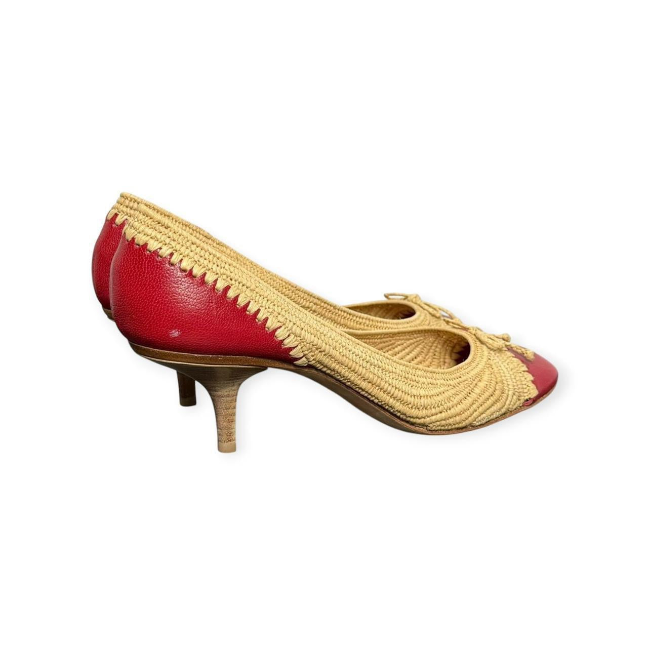 bottega veneta raffia pumps