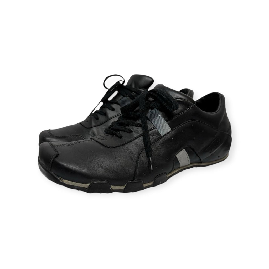vintage diesel saville black leather square toe sneakers